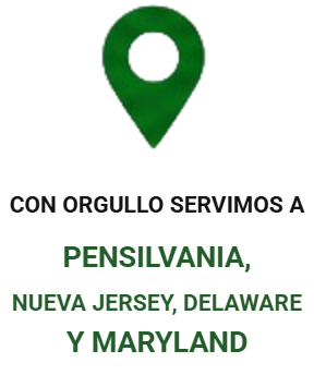Con orgullo servimos a Pensilvania, Nueva Jersey, Delaware y Maryland