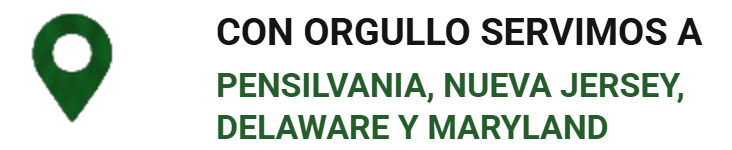 Con orgullo servimos a Pensilvania, Nueva Jersey, Delaware y Maryland