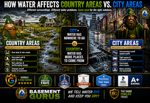 Basement Waterproofing in Philadelphia PA Depends on Where Your Water